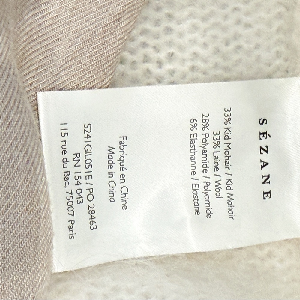 French Chic Bundle | Sézane Knit Cardigan + Neutral Blouse + Plaid Pants - Picture 5 of 6